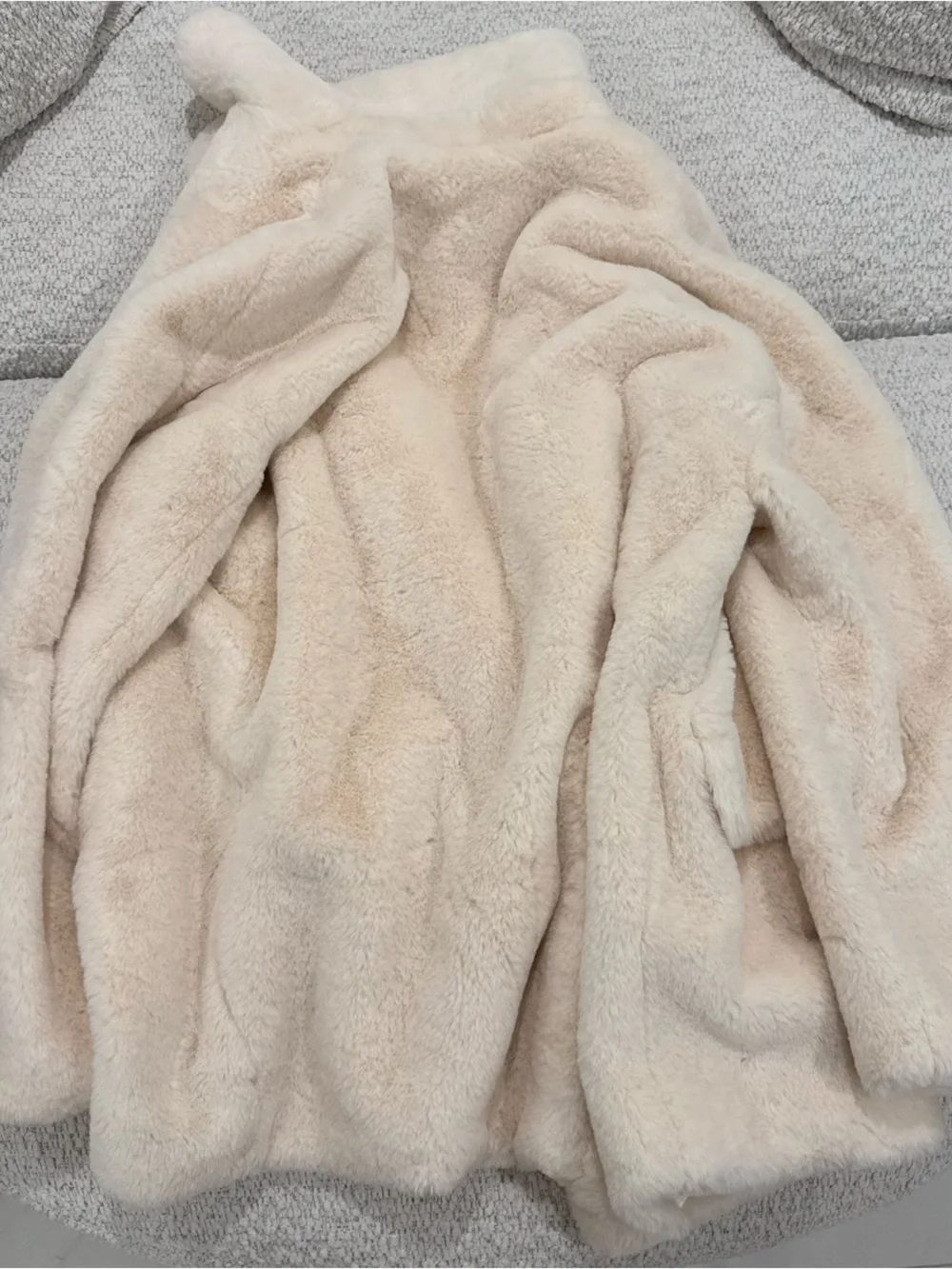 Free People Solid Kate Ivory Faux Fur Coat